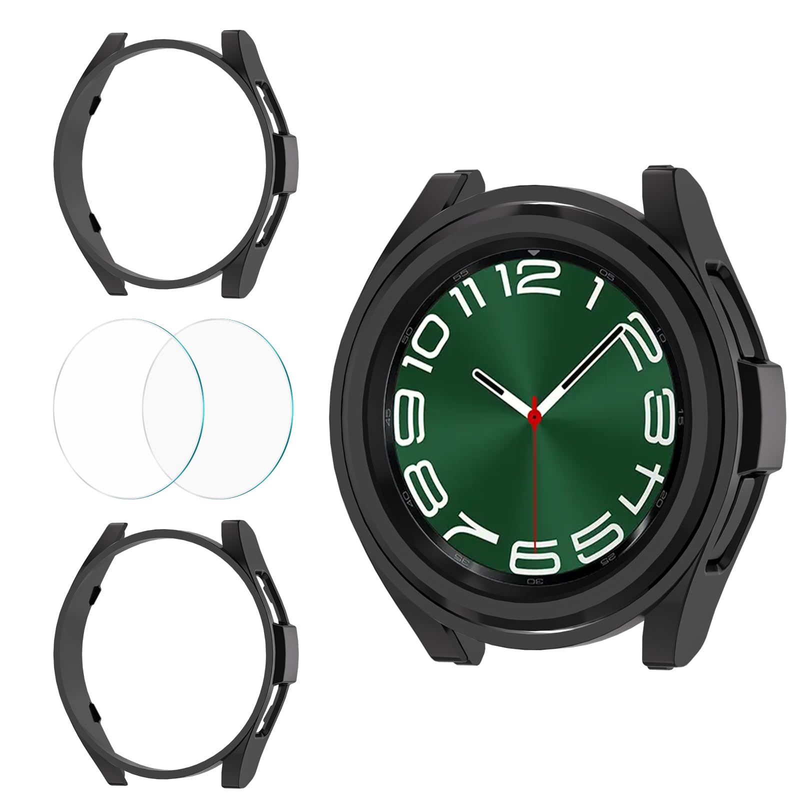 Photo 1 of [2+2 Pack] Piankeago for Samsung Galaxy Watch 6 Screen Protector Case 43mm, Anti-Fog Tempered Glass Protective Film and Hard PC Protective Bumper Compatible with Samsung Galaxy Watch6 43mm Accessories