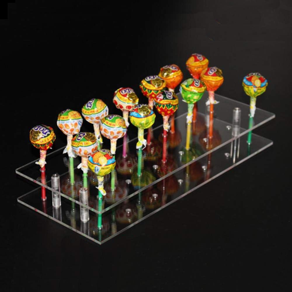 TRANSHOME 20 Hole Lollipop Stand Acrylic Display Shelf Cake Pop Holder（20 Hole）