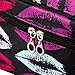 SHACOS Fashionable Portable Cosmetic Toiletry Bags Polyester Fiber Makeup Brush Bags with Mirror 2pcs a Set (Black Lips)