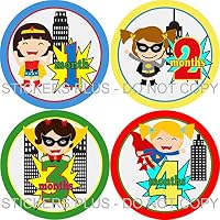 Baby Girl Month Stickers Monthly Baby Milestone Stickers Superhero Super Hero Months