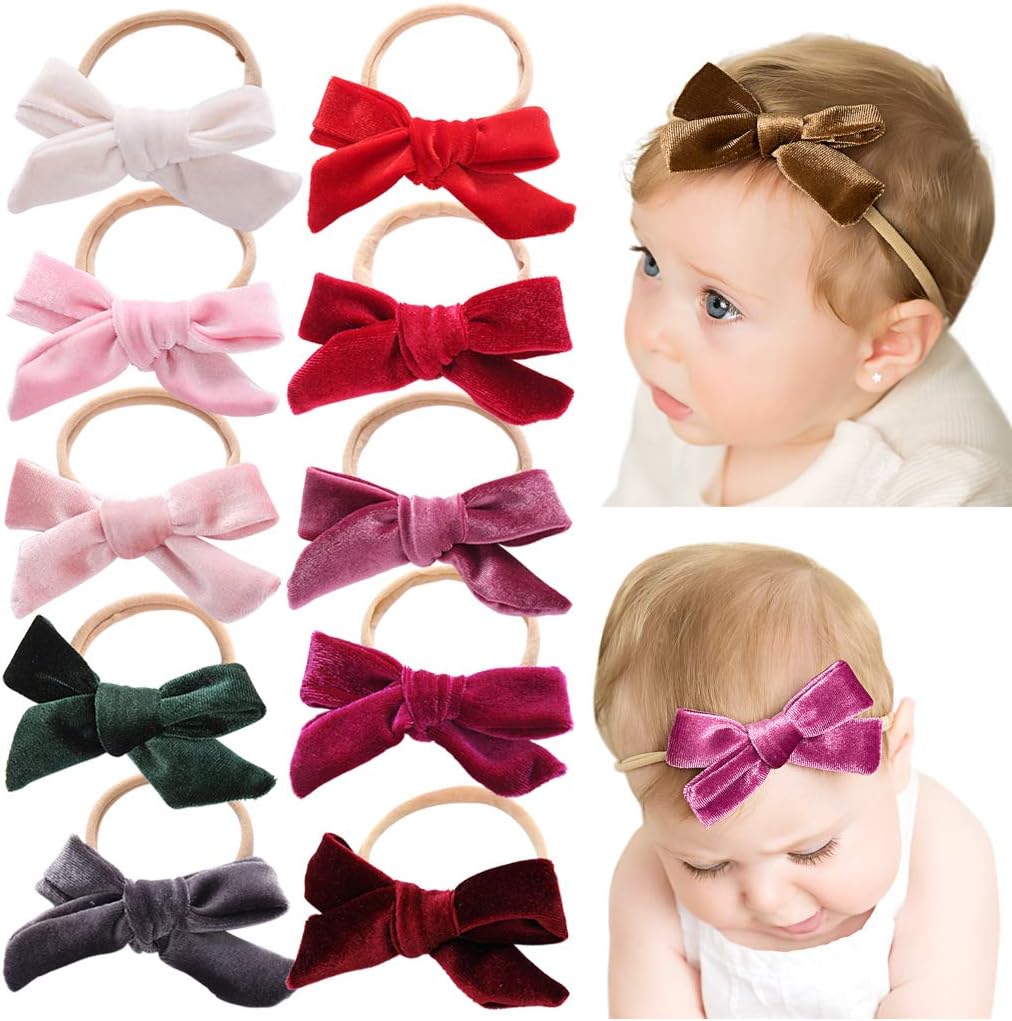 Baby Girl Headbands Newborn Infant Toddler Knotted Hairbands Bows Elastic Soft Floral Hair Band