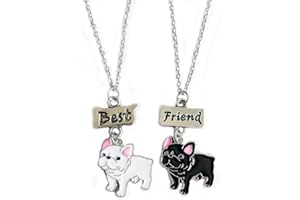 Mummumi Best Friend Necklaces, Friendship Lovely Pet Dogs Pendant Fashion Dogs Set Metal Necklace for Valentine's Day Present Birthday Christmas(Pug,Tidy,Bichon Frise,Schnauzer,Husky)
