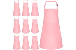 NACHLYNN 4/10/20 Pcs Kids Apron Adjustable Toddler Apron with 2 Pockets Kids Painting Aprons for Kids Painting Cooking Crafts