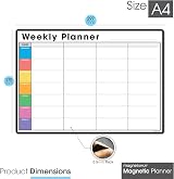 The Magnet Shop TMS Magnetic Weekly Planner A4 Whiteboard with 4 Free Pens view 2
