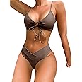 Meetall Women's High Cut String Triangle Bikini Set Swimsuits Sexy Bathing Suits 2 Piece