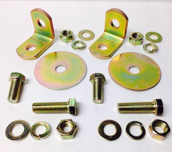 Pair Seat Belt Mounting LBracket 4 5 Point Racing Harness 90 Degree Roll Cage Quick