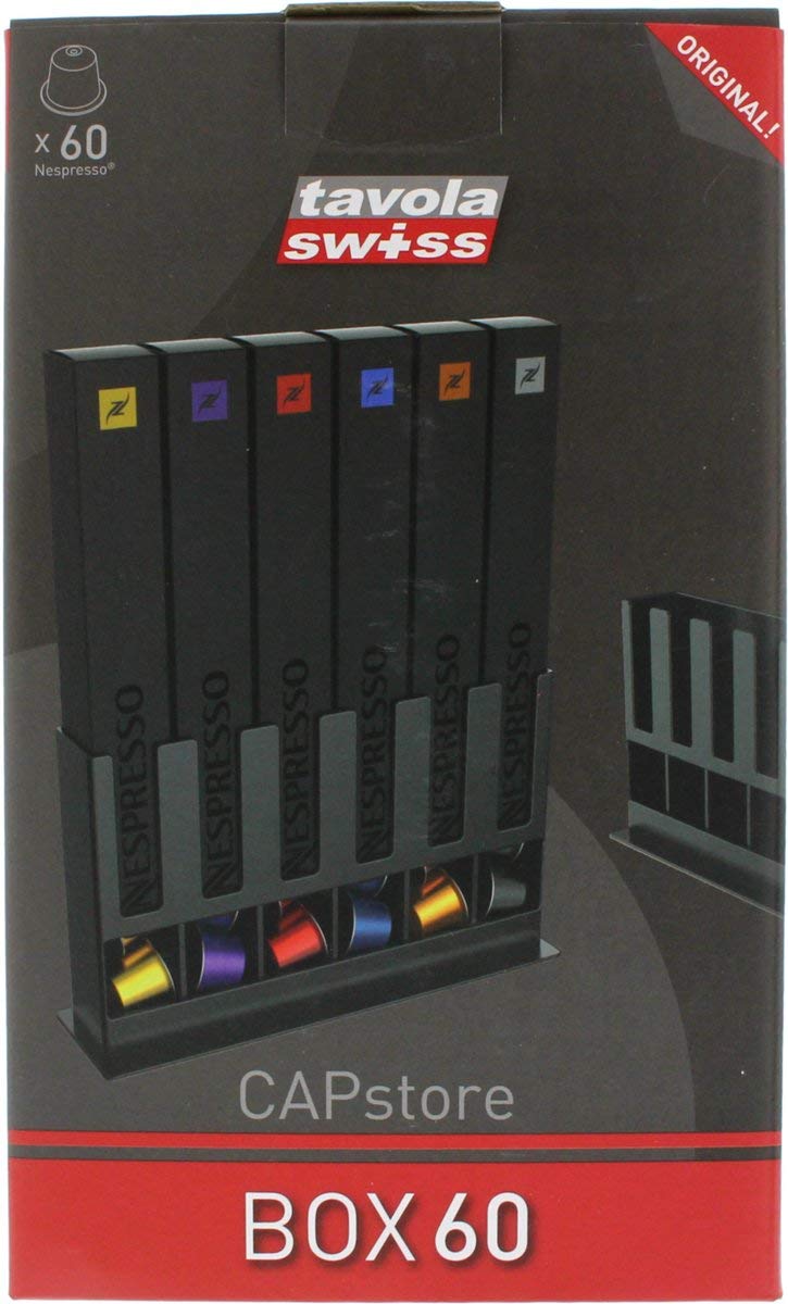 Tavola Swiss 5049031 Dispenser Box for 60 Nespresso Capsules Plastic Multi-Coloured 25x15x7 cm