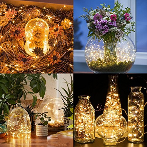 10ft 30 LED String Light Warm White, Battery Operated Christmas Fairy Lights Home Decoration Lights, Waterproof Copper Wire Indoor Outdoor Bedroom Christmas Tree Lights