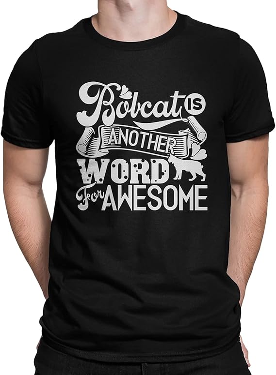Amazon LightPink Cool Bobcat Is Another Word For Awesome Men T Shirt Bobcat Cotton Women 