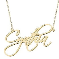 UMAGICBOX Personalized Cynthia Name Necklace 18K