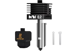 HIKUDIY 0.2mm Hardened Steel Hotend for Bambu Lab P2S/H2S/H2D/H2D Laster Full Combo/H2D AMS Combo/A1/A1 Mini, Extruder Print Head Removable Nozzle Quick Swap Hot End Design