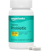 Amazon Basics Daily Probiotic, 10 Billion Active Cultures, Supporting Digestive and Intestinal Health, Capsule, 60 Count, Two Month Supply, Packaging May Vary