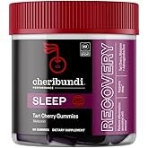 Cheribundi Tart Cherry Gummies Sleep | Performance for Maximum Recovery with 25 Tart Cherries | Powerful Antioxidant Support, Non-GMO, Gluten-Free, Vegan | 20 Calories per Serving | 60 Count