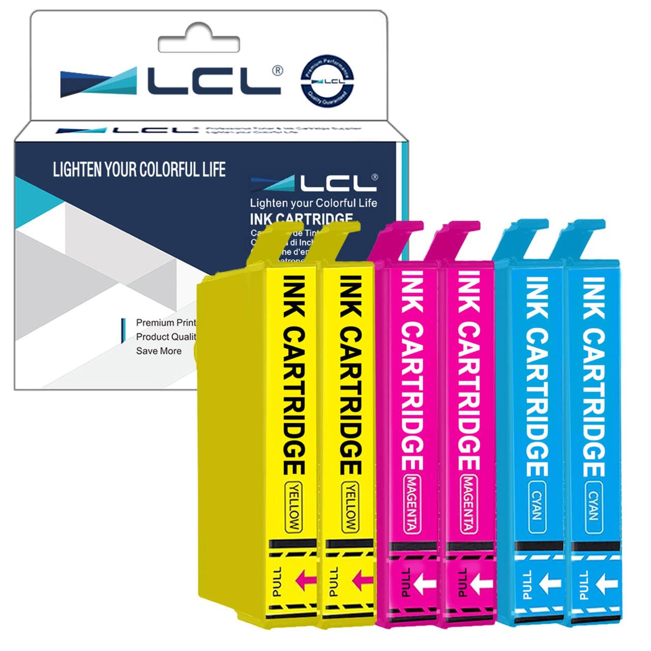 LCL Compatible Ink Cartridge Replacement for 603 XL Compatible with Epson Expression Home XP-3100 XP-4100 XP-2100 XP-2105 XP-3105 Workforce WF-2810 WF-2830 WF-2835 WF-2850 (2C 2M 2Y 6-Pack)