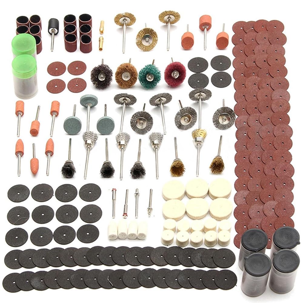 343 Pcs Rotary Accessories Kit, 1/8 Inch Shank Electric Tool Accessories, Multi-Functional Rotary Tool Kit for Carving, Sanding, Polishing