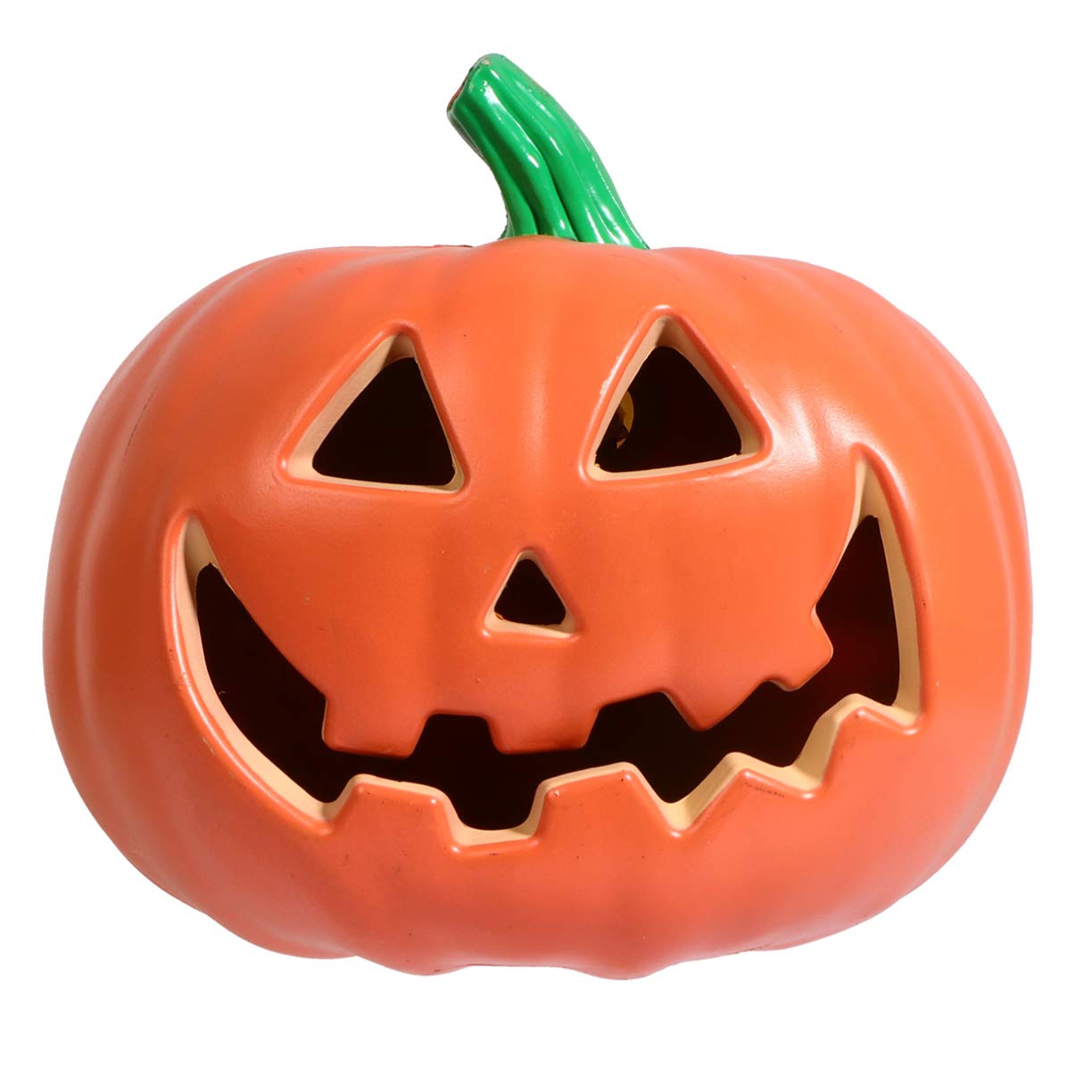 OSALADI Halloween Pumpkin Light Jack-O-Lantern Figurine Battery Operated LED Lights Lamp Decoration for Party Home Table Desk Outdoor Decor (Orange)