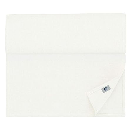 Linen & Cotton Klassischer Tischläufer Stoff/ Tischband in Naturweiß AMELIA - 50% Leinen, 50% Baumwolle, 47cm x 130cm (Weiß/ 