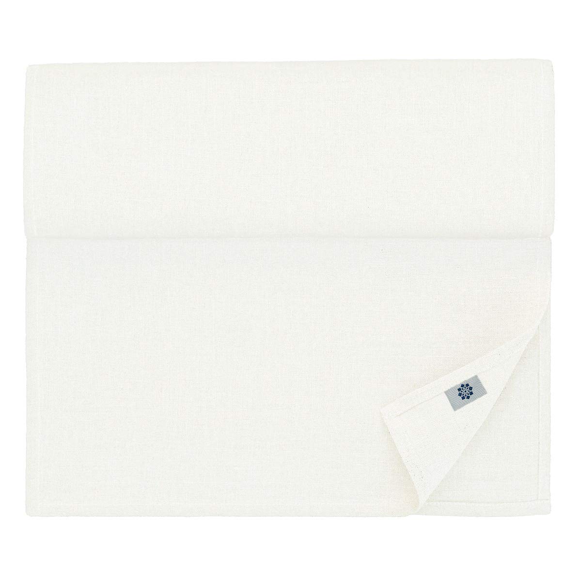 Linen & Cotton Pure White Table Runner AMELIA, 50% Linen, 50% Cotton - 47 x 130cm (18.8''x 52'')