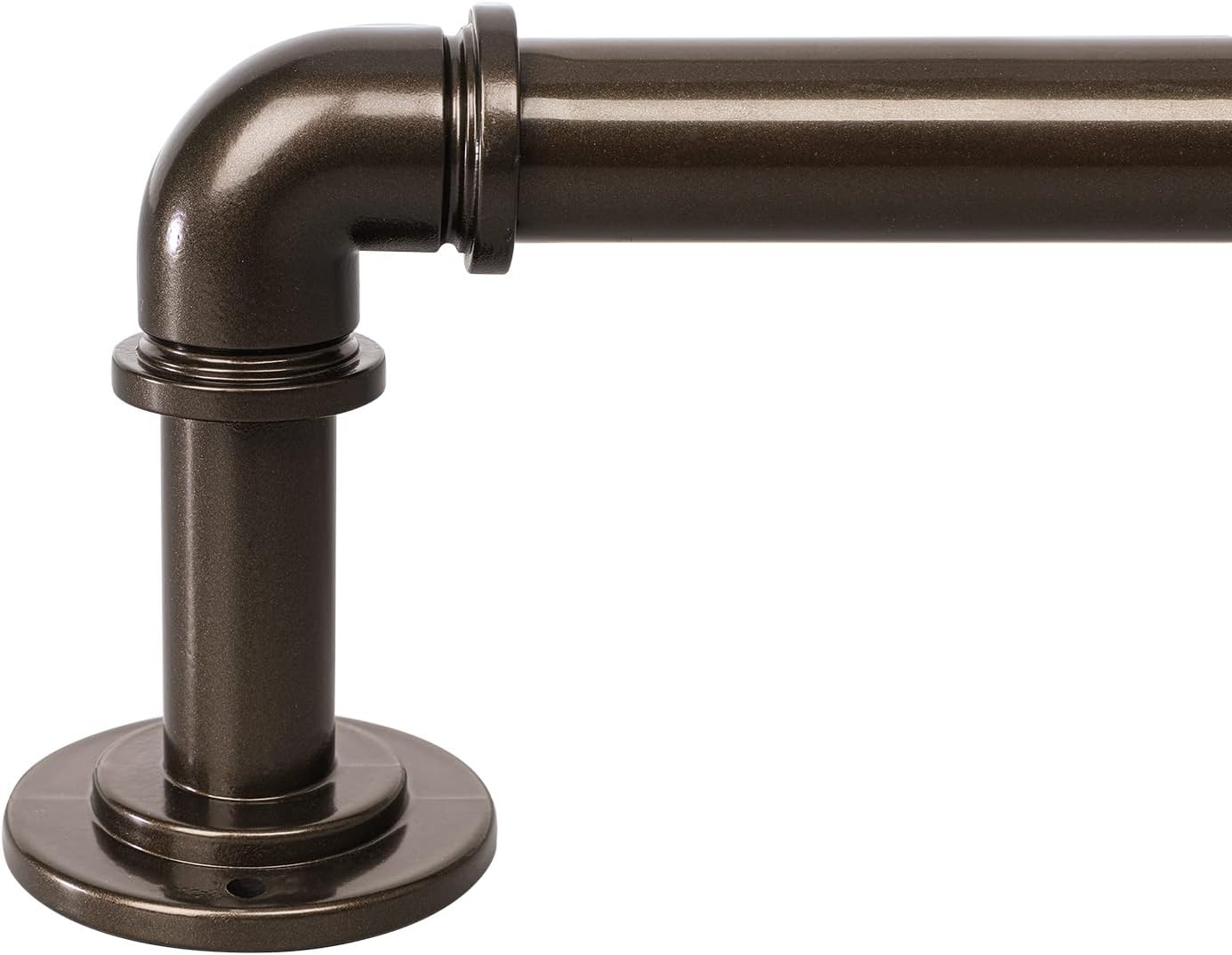 Window Treatment Hardware - Bronze Industrial Curtain Rods for Windows 48 to 84 Inch(4-7 ft),1'' Blackout Wrap Around Curtain Rods,Indoor and Outdoor,Size:36''-88''