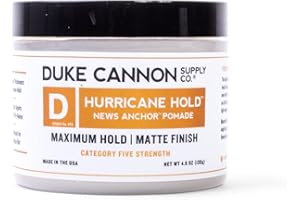 DUKE CANNON SUPPLY CO. Duke Cannon News Anchor Hurricane Hold Pomade - 4.6oz - Maximum Hold, Matte Finish, Water-Based Pomade for Men with Citrus, Cedarwood & Musk Scent