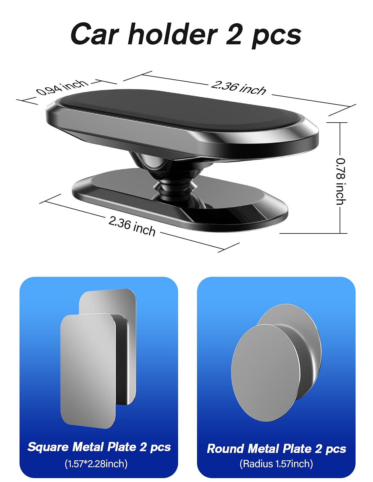 Magnetic Phone Holder for Car[2 Pack],Phone Holders for Your car [Upgrade Magnet] -360 Rotation,Car Magnet Phone Mount Compatible with All Cell Phone