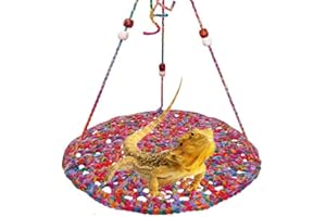 Nopikku Handmade Durable Hammock Swing for Lizards Cool Summer Hanging Bed for Lizards Hamsters Rats Birds Small Pet Habitat Decor Cage Accessories Funny Beared Dragon Gecko Toy