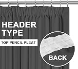 H.Versailtex Blackout Curtains 2 Panels Charcoal Grey 66x90 Pencil Pleat view 3
