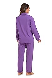 COLORFULLEAF Women's 100% Cotton Long Sleeve Pajama