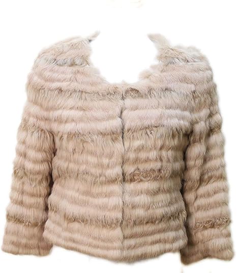 Amazon カルガンラム ラビット ファー ジャケット ノーカラー コート ジャケット 通販