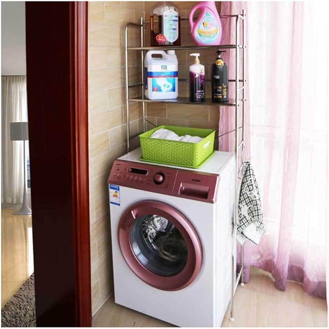 Qhw Shelf Estante de Almacenamiento sobre la Lavadora 2 Capas Práctico