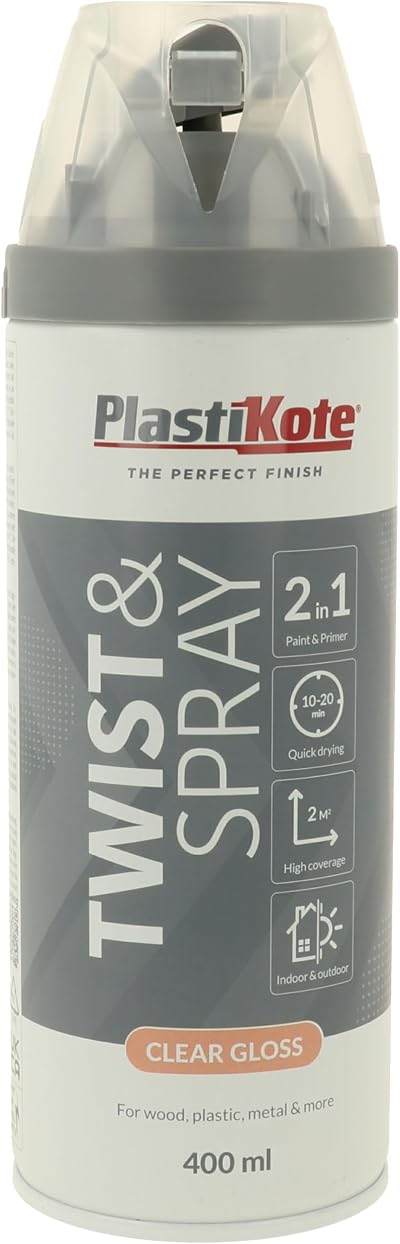 PlastiKote 24000 400ml Premium Spray Paint Gloss Clear Acrylic