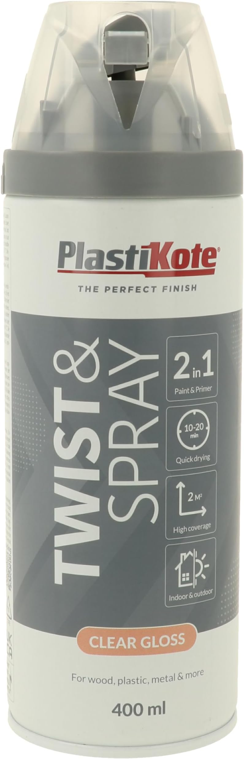 PlastiKote 24000 400ml Premium Spray Paint Gloss Clear Acrylic