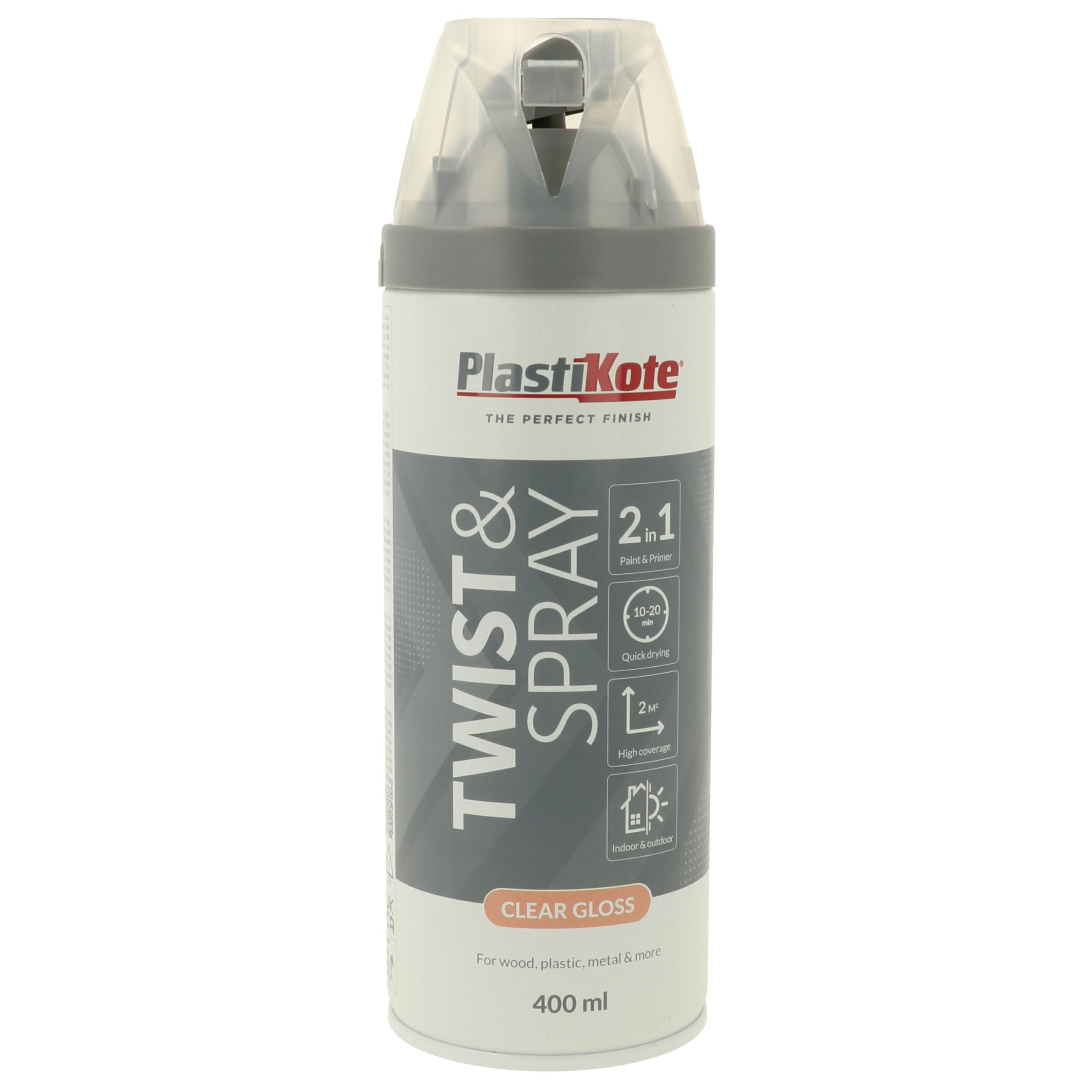Plasti-kote 24000 400ml Premium Spray Paint Gloss - Clear Acrylic