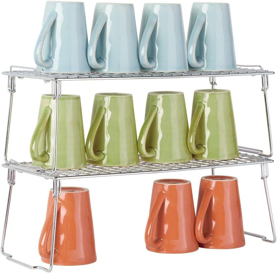 Amazon.de: mDesign 2er-Set stapelbarer Regaleinsatz – faltbares Küchen