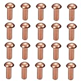 Aicosineg 50pcs 0.39" Length Copper Solid Rivets M4