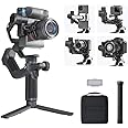 FeiyuTech SCORP Mini-2 Combo:Portable Bag+11''Carbon Fiber Pole+Fill Light,All in One 3-Axis Camera Stabilizer,Built-in AI Tracker Handheld Gimbal for Mirrorless Camera,GoPro,Smartphone (Black)