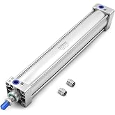 BAOMAIN Pneumatic Air Cylinder 2-1/2" Bore 19.69" Stroke SC63x500 | Double Acting Air Cylinder, PT 3/8" Port, M16X1.5 Thread, with 2 x Push-In Fittings, for Automation &amp; Industrial Machinery