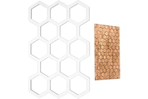 MAYJOYDIY Honeycomb Transparent Acrylic Templates 11.7x7.8 Inch Honeycomb Router Template Acrylic Hexagon Woodworking Templat