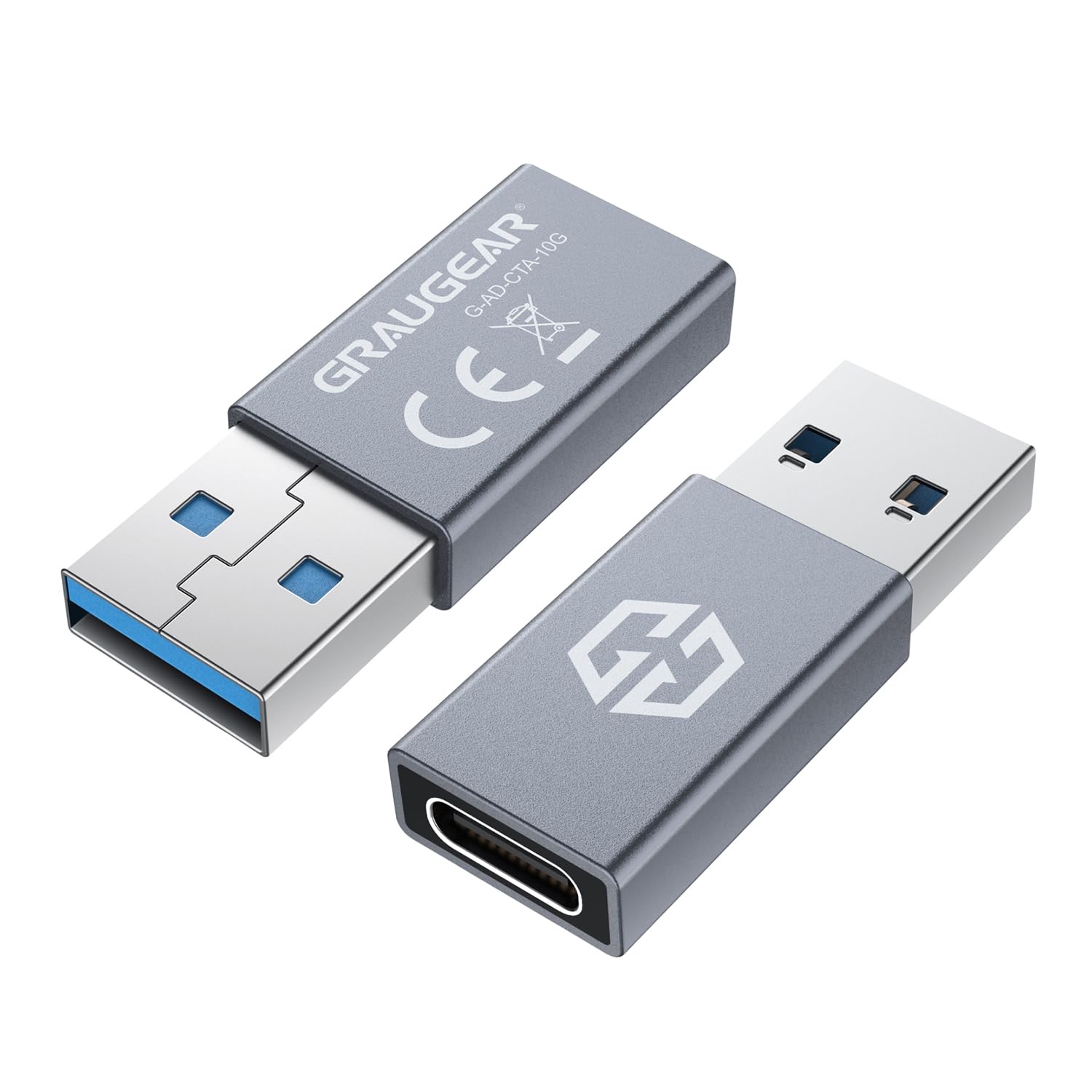 GRAUGEAR USB-C to USB Adapter - Lightning Fast 10Gbps Data Transfer USB3.2 Gen2 Dual-Sided USB-C Transmission Universal Compatibility Windows/Mac Type-C Female to Type-A Male