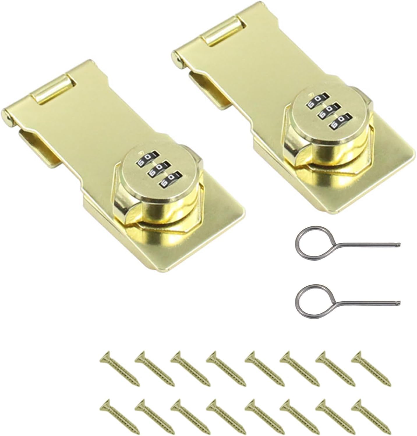 2X 110mm Mechanical Password Rotary Hasp Locks Door Security Slide Latch Lock (Bronze)