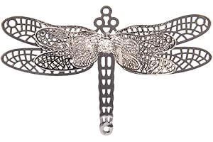 longsheng 10pcs Silver Dragonfly Hanging Suncatcher DIY Metal Parts Hand-Crafts