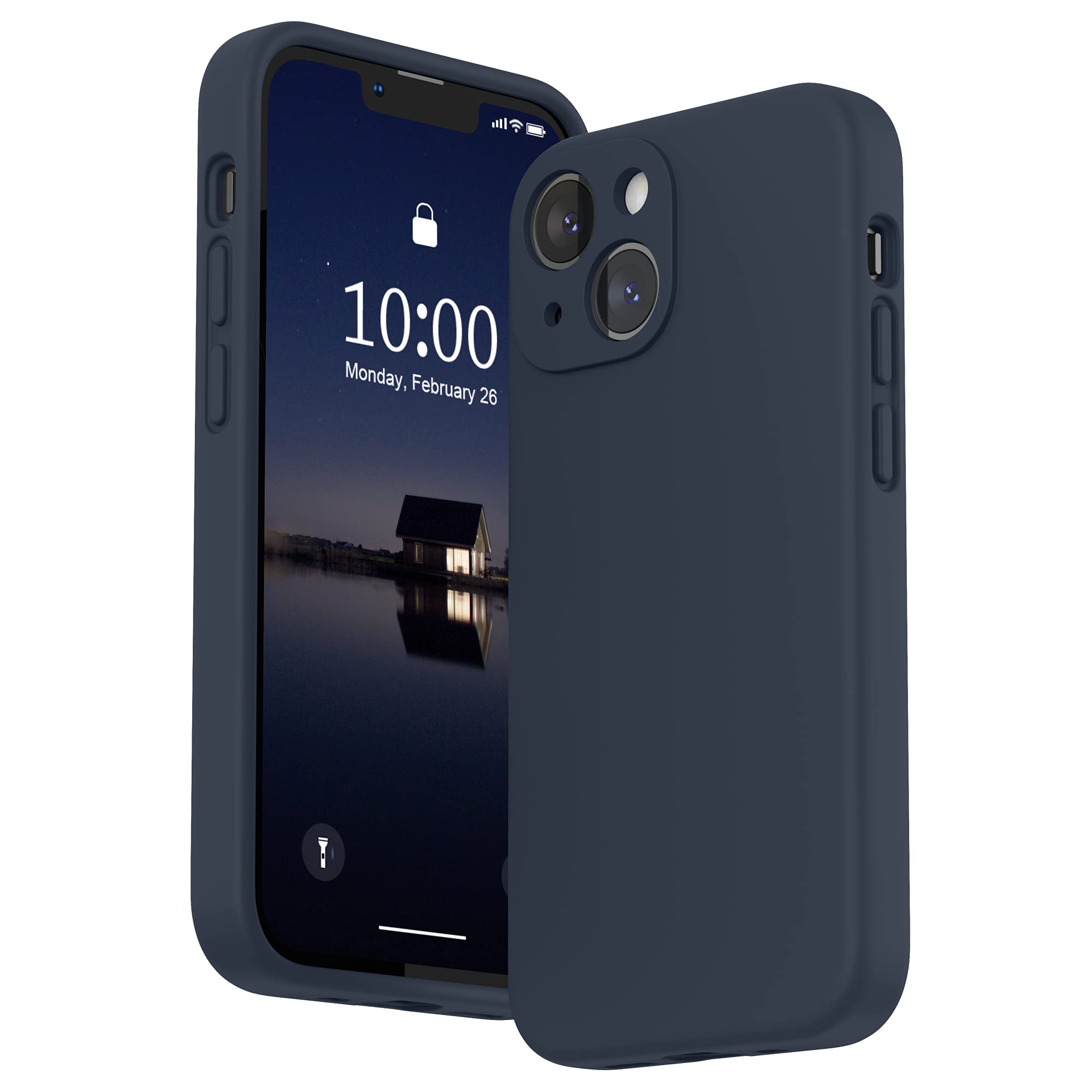 SURPHY Liquid Silicone Case for iPhone 13 mini Case, Individual Protection for Each Lens Shockproof Rubber Full Body Thickened Design for iPhone 13 mini 5.4 inch 2021 (Midnight Blue) — image 1