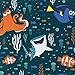 Disney Finding Dory Characters and Coral Dark Teal Fabric Sold by the Yard