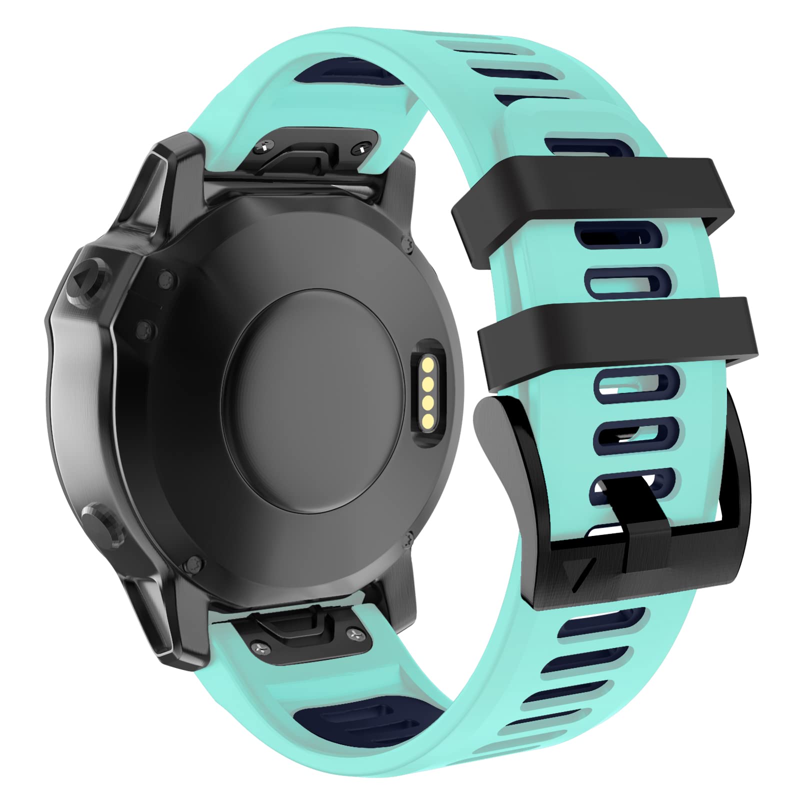 MYSNBKN Fenix 6 Silicone Sports Strap, 22MM Width, Mint Green, Compatible with Fenix 6/5/7, Forerunner 935/945, Approach S60, Quatix 5