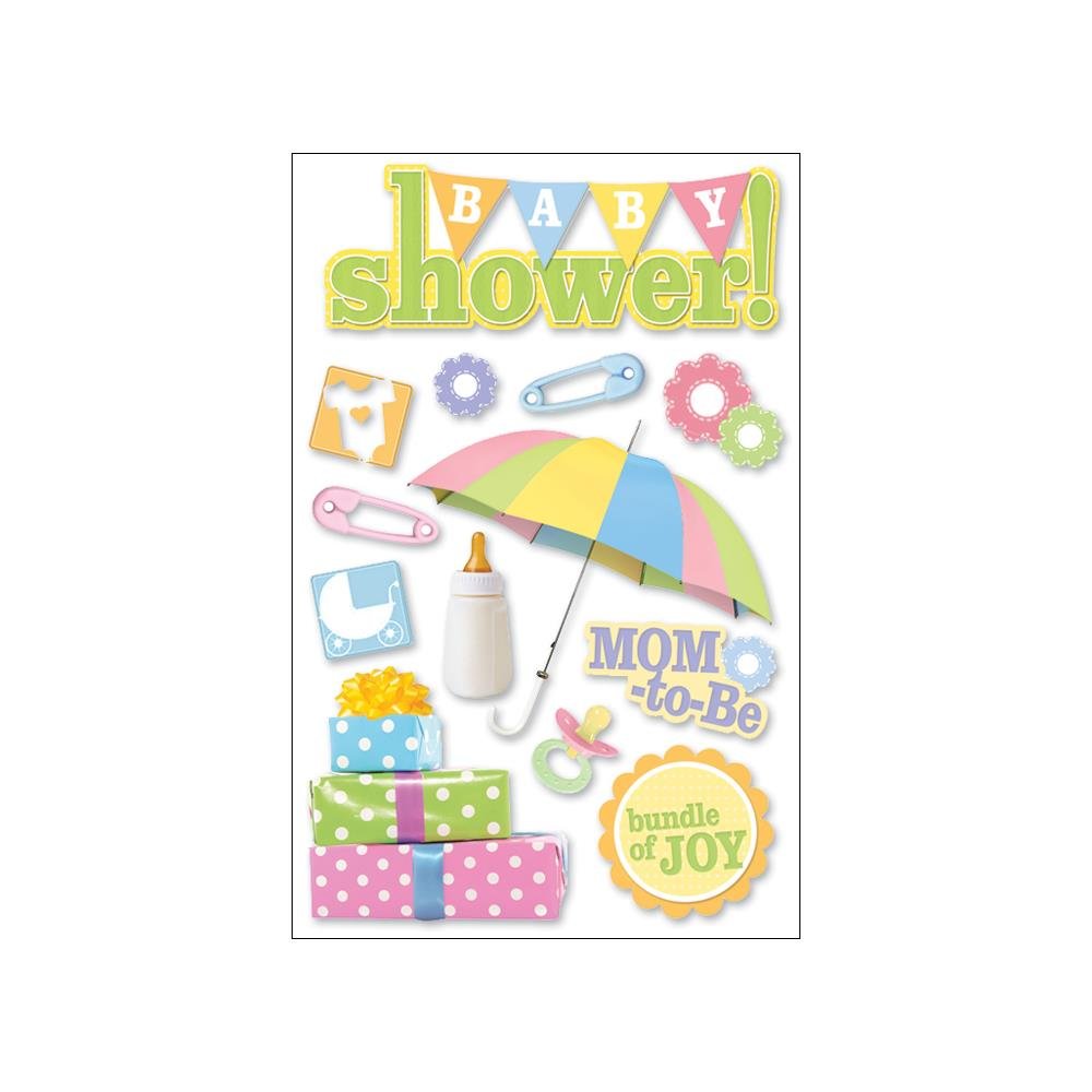 Paper House Productions STDM-0047E 3D Cardstock Stickers, Baby Shower (3-Pack)