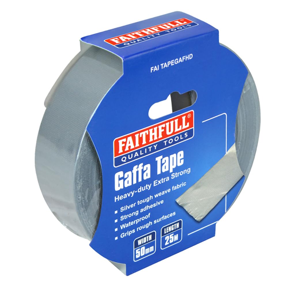 Faithfull FAITAPEGAFHD Heavy-Duty Extra Strong Gaffa Tape 50mm x 25M Silver