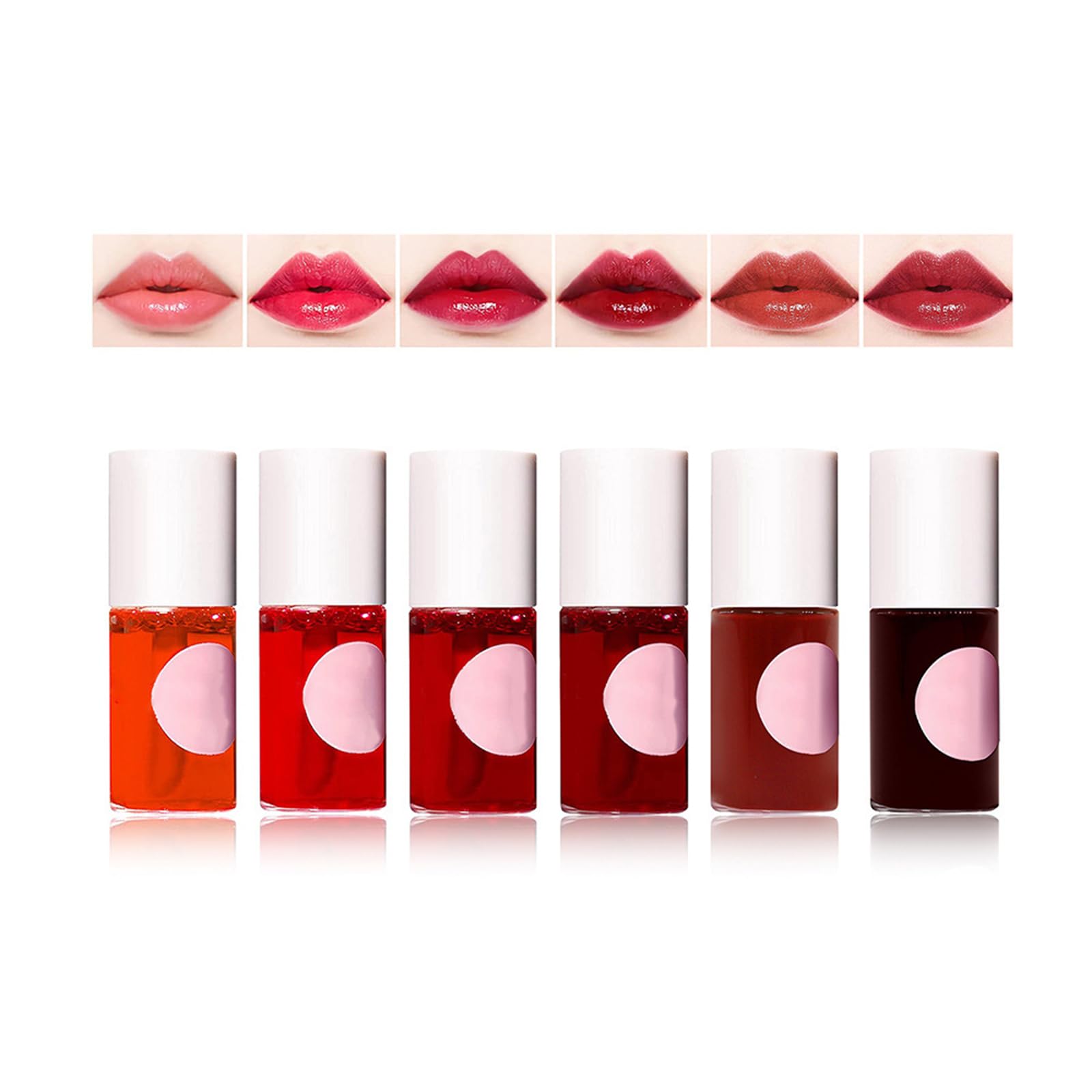 6 Colors Lip Stain Set Lip Tint Waterproof Lip Gloss Long Lasting Liquid Lipstick Moisturizing Lip and Cheek Stain Watery Lip Stain Non Sticky Korean Tint Lip Color Makeup