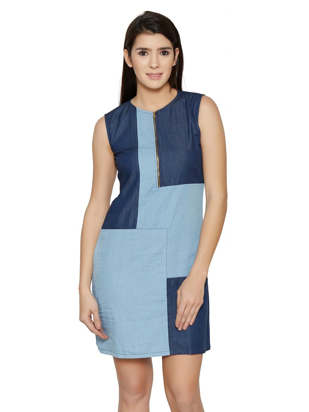 denim patch dress