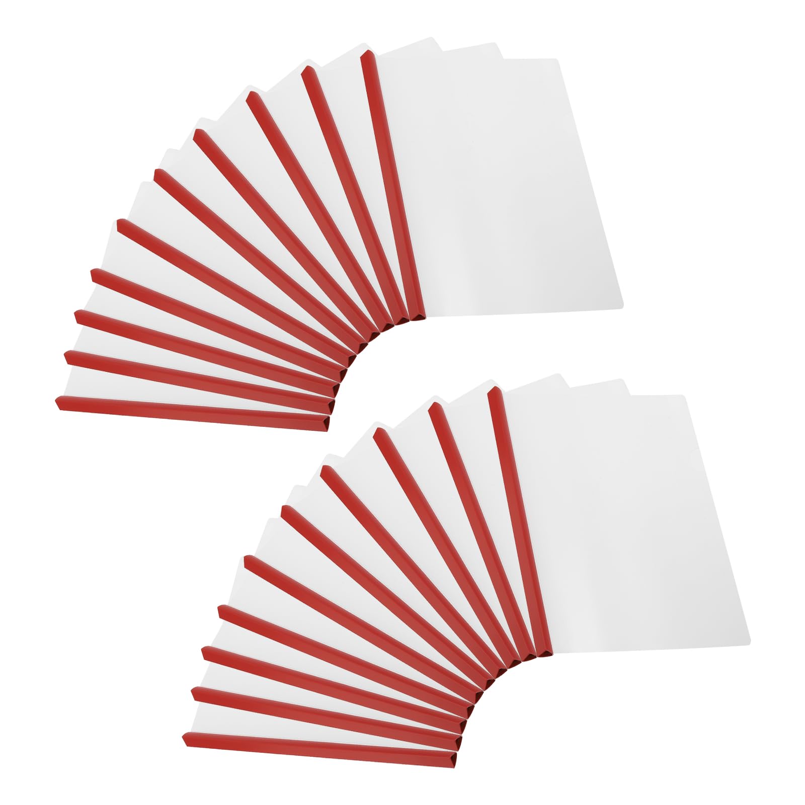 PATIKIL Clear Report Covers with Sliding Bar, 20 Pcs 15mm Slide-Grip Resume Cover 135 Sheets Capacity, A4 Presentation Folders for File, Resume, Red
