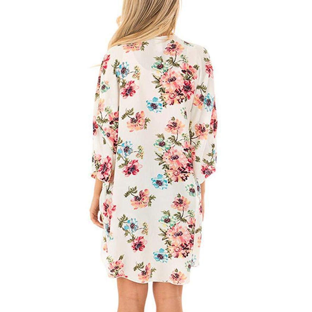 Evelove Women Casual Round Neck Long Sleeve Cardigan Loose Sun Protection Clothing Cover-Ups Beige